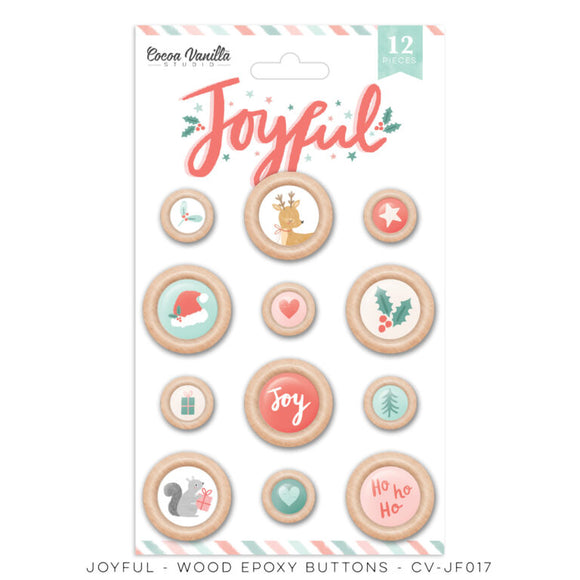 Coco Vanilla : CV-JF017 - Epoxy Wood Buttons (Joyful)