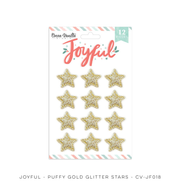 Coco Vanilla : CV-JF018 - Gold Glitter Puffy Stars (Joyful)