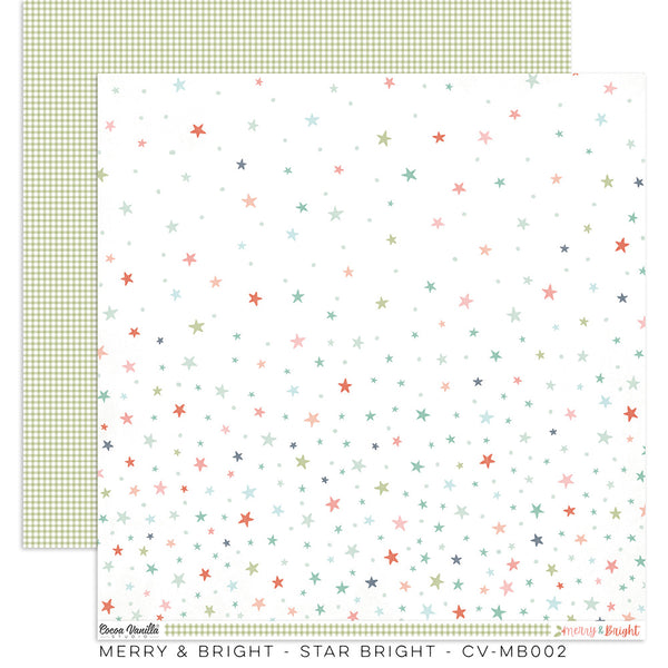 CV-MB002 : Merry & Bright "Star Bright" Paper (Cocoa Vanilla)