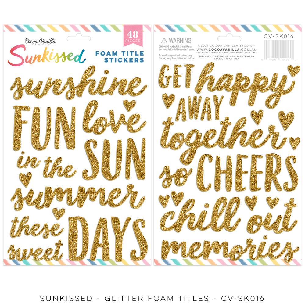 CV-SK016 - Sunkissed  “Glitter Foam Title Stickers” (Cocoa Vanilla)