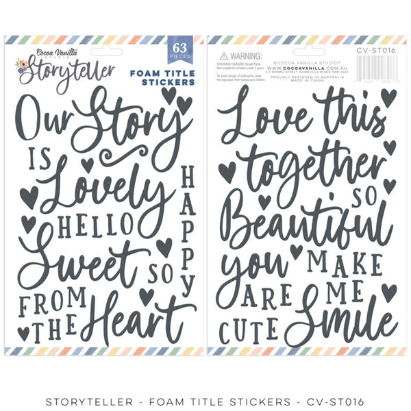 CV-ST016 - Foam Title Stickers  (Storyteller)