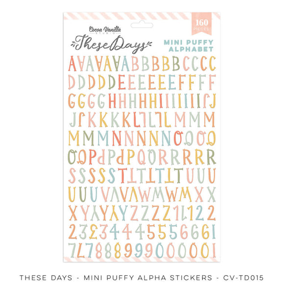 Coco Vanilla : CV-TD015 - Mini Puffy Alpha Stickers (These Days)