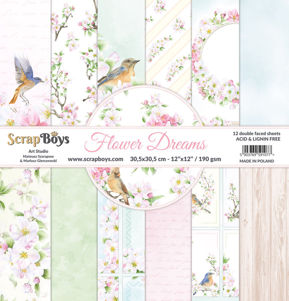 Scrapboys 12x12 Paper Pack - FLDR-08 (Flower Dreams)