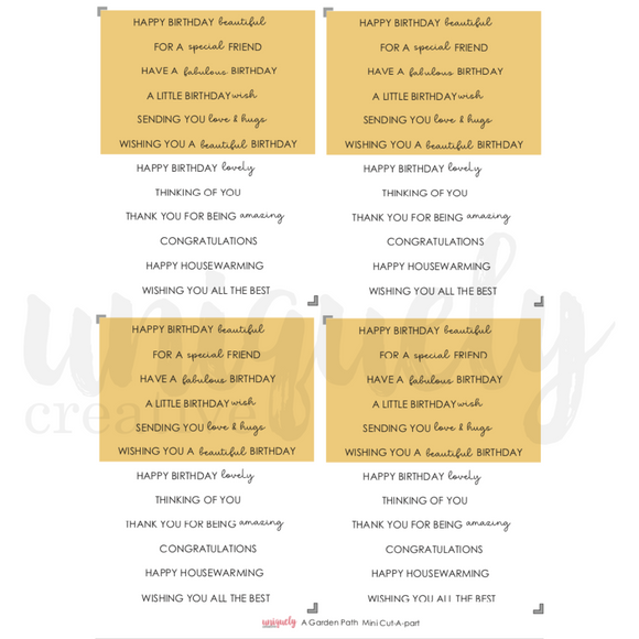 Mini Cut-a-Part Sheet (Garden Path)