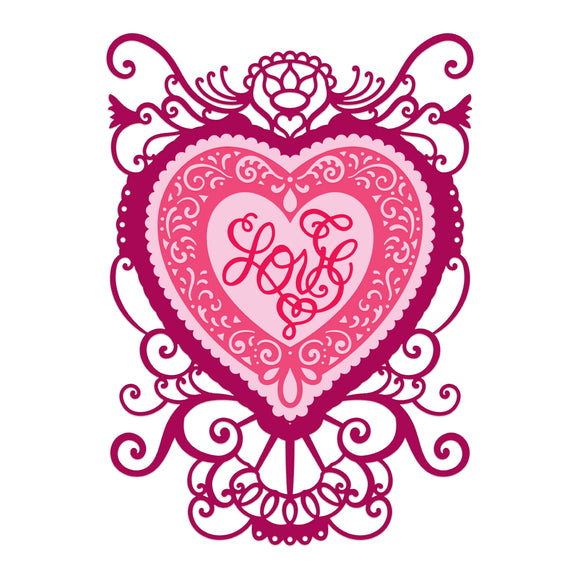 HCD2-7430 : Decorative Heart Die (Friendship Rose)