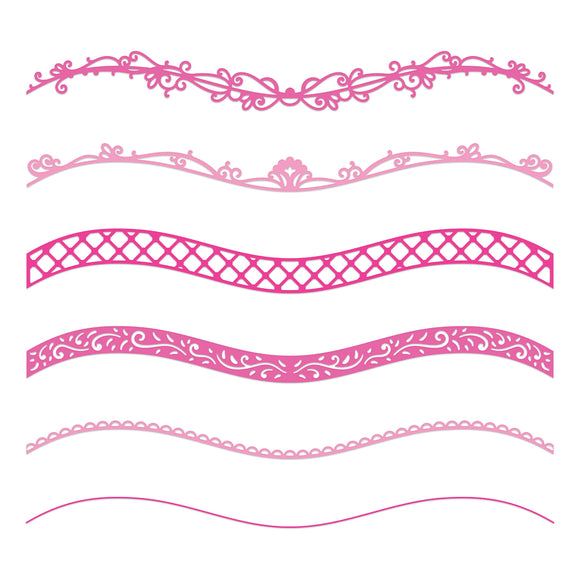 HCD3-7435 : Curvy Accent Border Die (Slim Rectangle and Border Dies Collection)