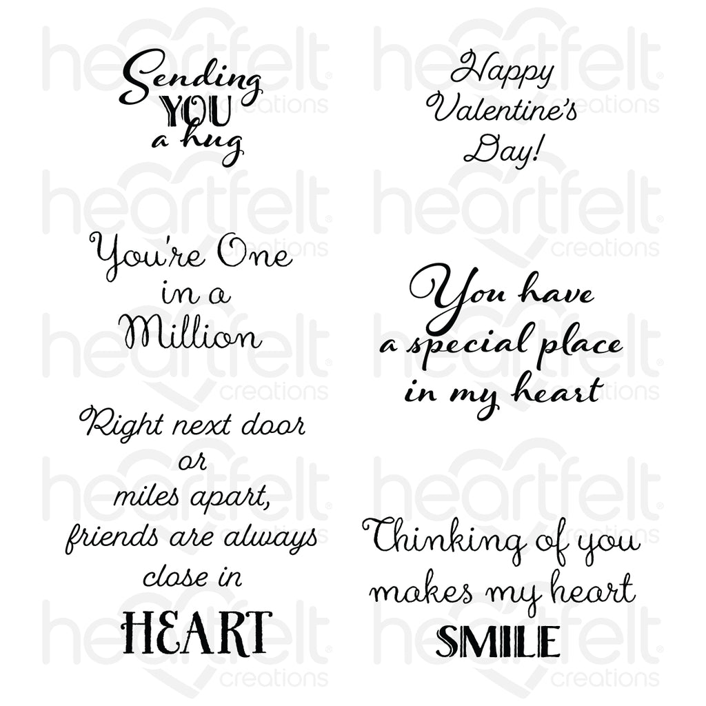 HCPC-31007 : Friendship Sentiments Cling Stamp Set (Friendship Rose)