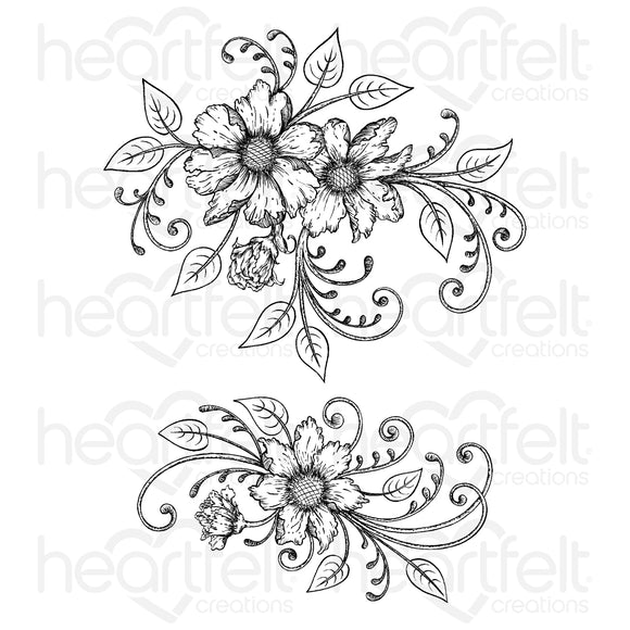 HCPC-31017 : Feathery Florals Cling Stamp Set