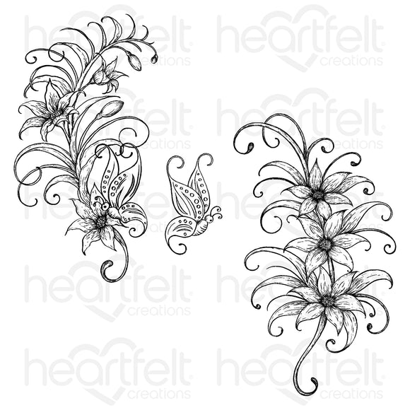 HCPC-31018 : Petite Feathery Florals Cling Stamp Set