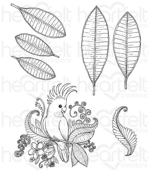 hcpc-3781 - Tropical Cockatoo Cling Stamp Set