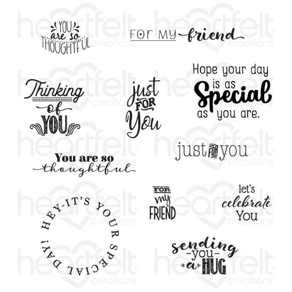 HCPC-3845 : Just For You Sentiments Cling Stamp Set