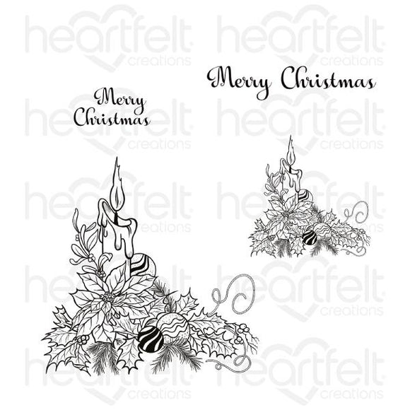 Heartfelt :HCPC-3882 - Candlelit Poinsettia Cling Stamp Set