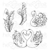 HCPC-3898 : Feathery Swan Cling Stamp Set