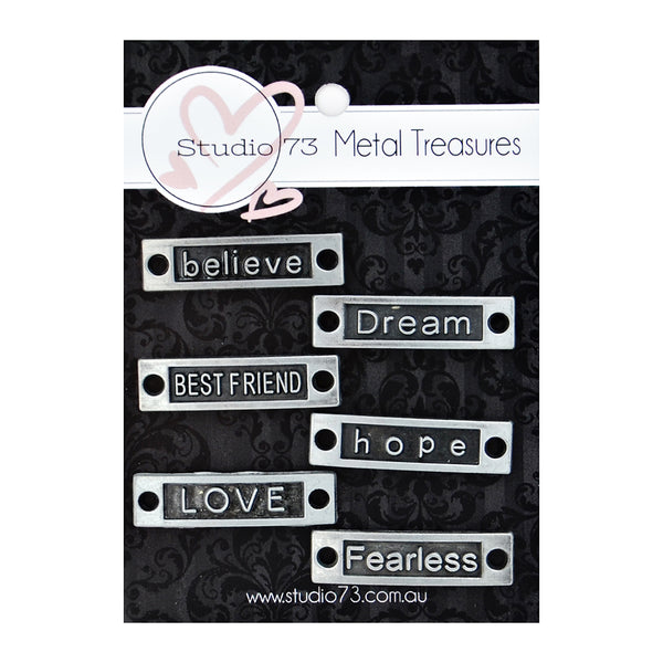Studio73 Metal Treasures - Silver Word Plates