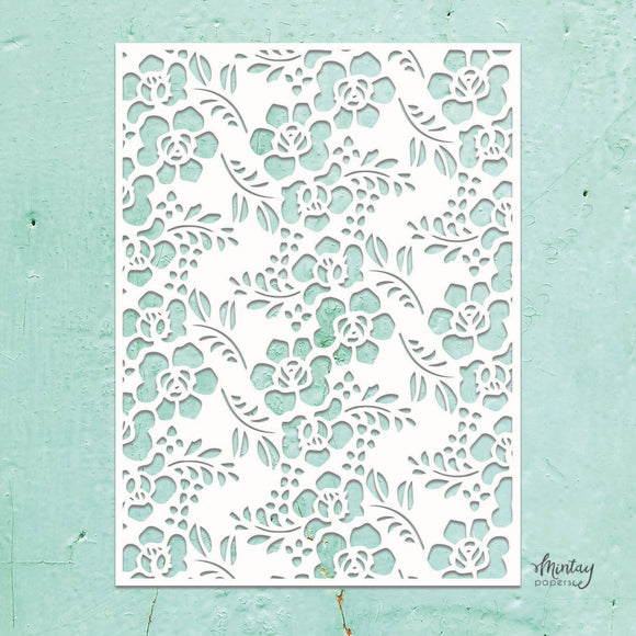 Mintay Stencil - Flowers - 6x8