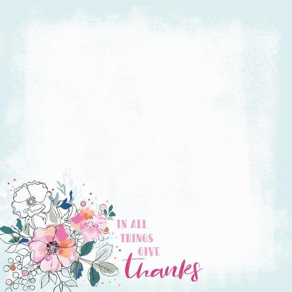 P2672 : Blessed 12x12 Scrapbook Paper - Give Thanks