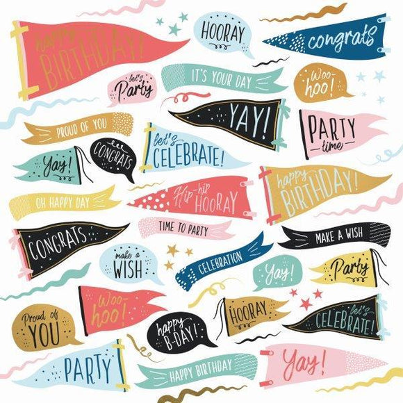 Kaisercraft : P2892 - Oh Happy Day! 12x12 Scrapbook Paper - Time to Party