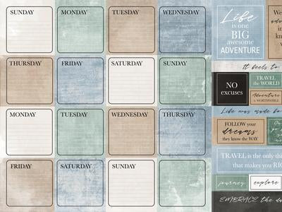 P2954 : Explorer 12x12 Scrapbook Paper - Itinerary (Kaisercraft)