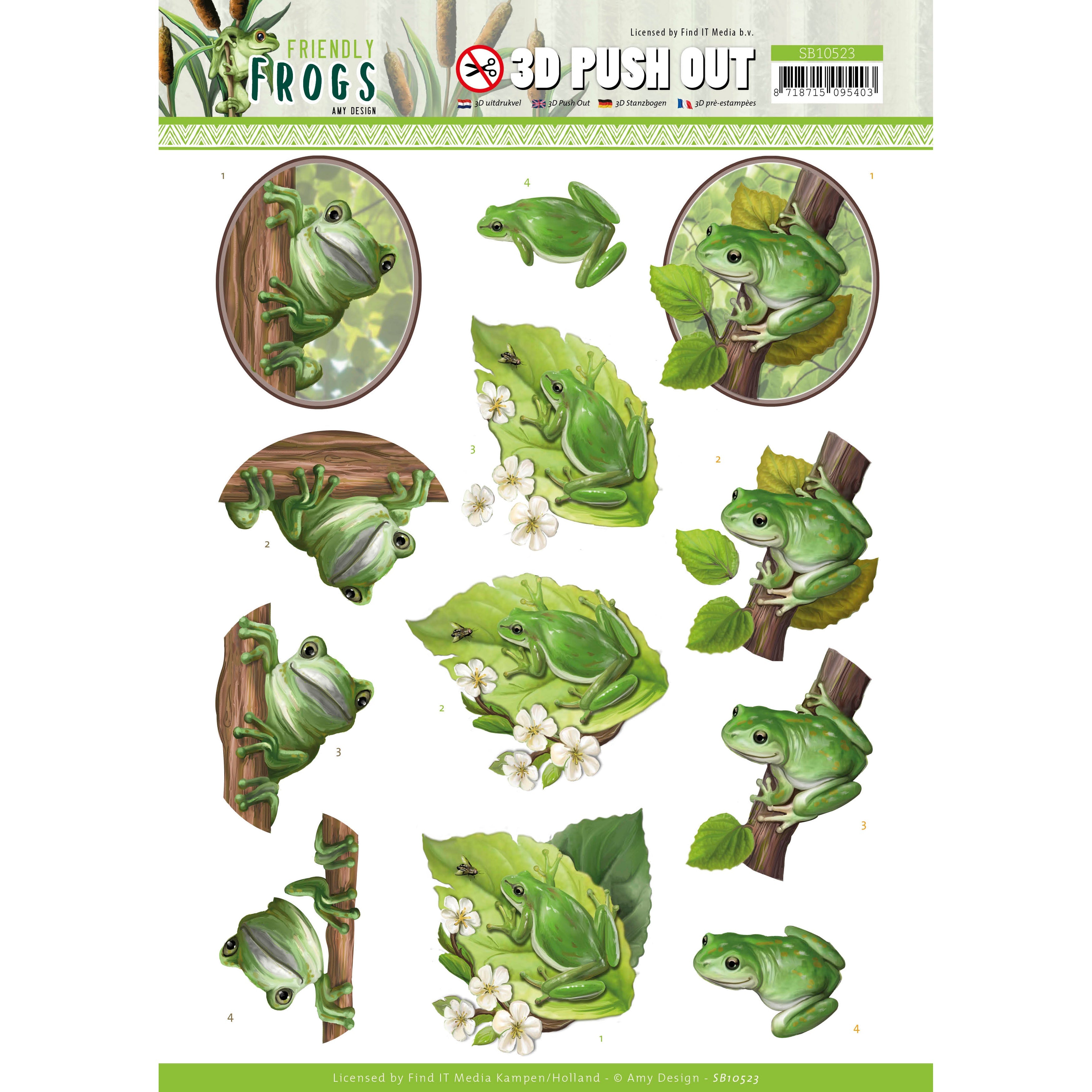 3D Push Out Amy Design Friendly Frogs Tree Frogs Craftables