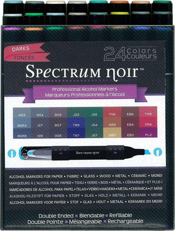 Spectrum Noir Alcohol  Markers - 24pc  Darks