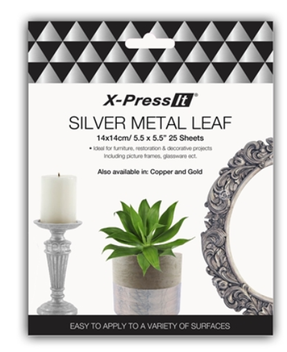 X-Press It Metal Leaf  - Silver 140x140 25 sh/bk