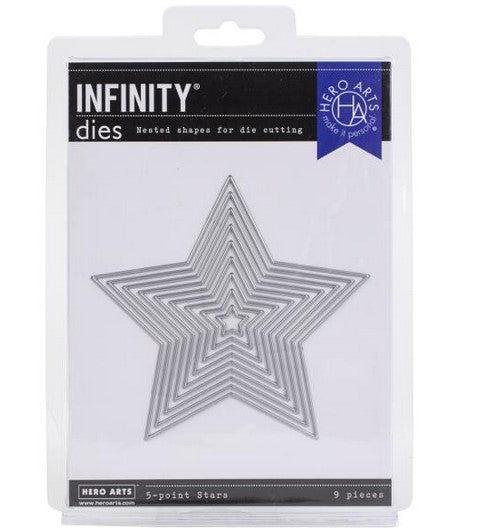 Hero Arts Infinity Dies - 5 Point Stars (9pcs) DI821 5