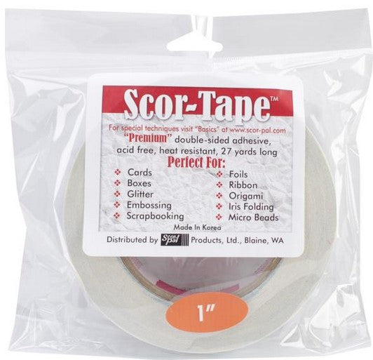 Scor-Tape - Double Sided Adhesive 1"  25m
