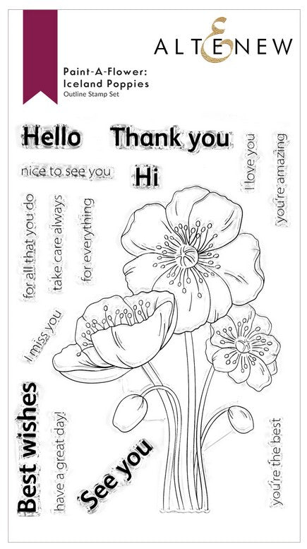 Altenew - Paint-A-Flower: Iceland Poppies Outline Stamp Set