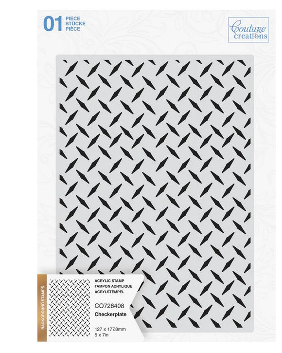 Couture Creations - Stamp - Checkerplate 5x7 Background (1pc) - 127 x 177.8mm