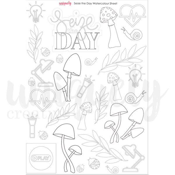 Watercolour Cutapart Sheet - (Seize the Day)