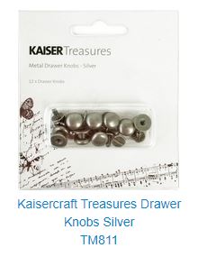 Kaiser Treasures - Metal drawer knobs x12  - Silver