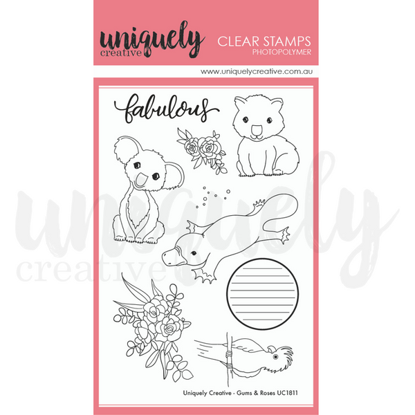 UC1811 : Gums & Roses Clear Stamp  (Uniquely Creative)
