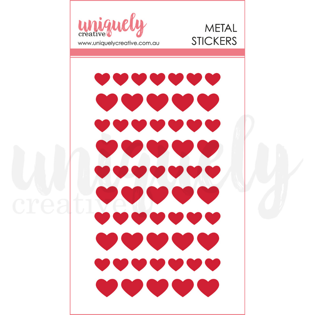 UCE1786 : Metal Stickers - Red Hearts