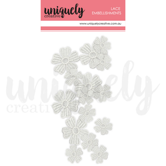 UCE1848 : Mixed Lace Flowers - Tranquility (Uniquely Creative)