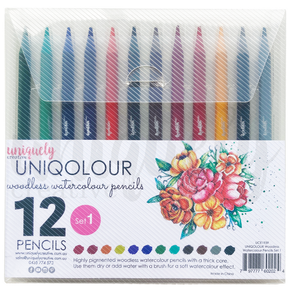 UCE1939 : UNIQOLOUR Woodless Watercolour Pencils - Set 1 (Advent Collection Dec22)