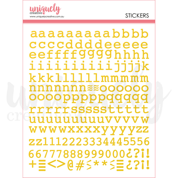 UCE1959 : Puffy Alpha Stickers - Gold- Summer Sonata (Feb23)