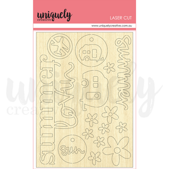 UCL1727 Wooden Laser Cut - Summer Holiday
