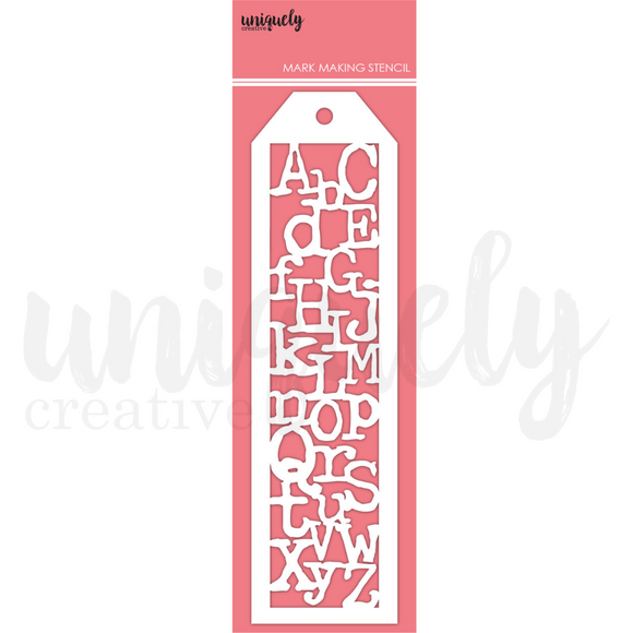 UCMM1748 Grungy Alphabet Mini Stencil (Mind over Matter)