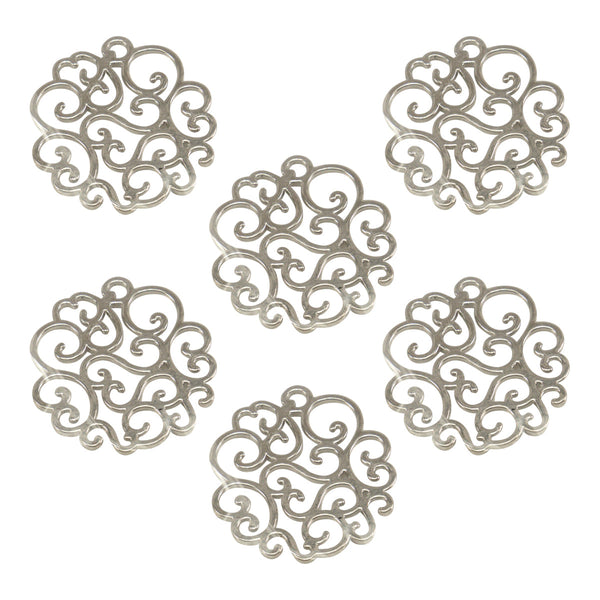 x Charms - BB - Scalloped Doily Metal Charms (6pc)