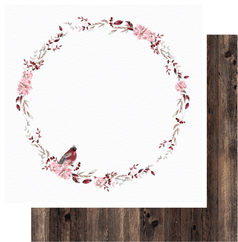 UCP2055 :  Wreath Paper - Winter Rose  (Uniquely Creative)