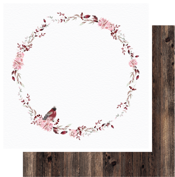 UCP2055 :  Wreath Paper - Winter Rose  (Uniquely Creative)