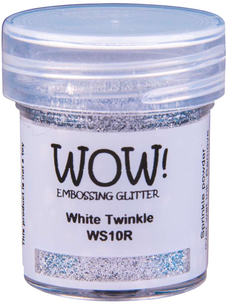 WS10R :  White Twinkle - Regular Embossing Glitter (15g jar)