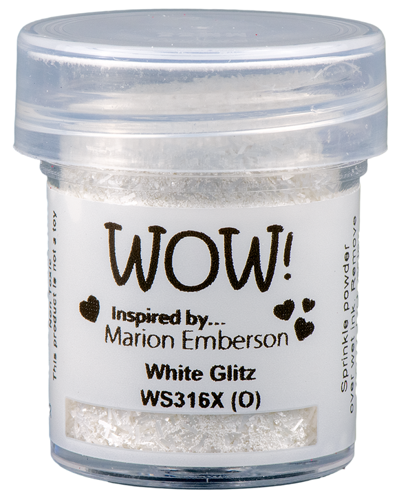 WS316X :  White Glitz - X Embossing Glitter (15g jar)