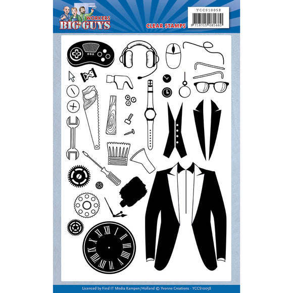 Clear Stamps - Yvonne Creations - Big Guys - Workers