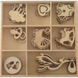 Craft - 10227 Wooden Embellishments - Baby