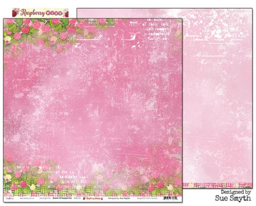 Rasberry Fizz : Basket of Rasberries 12x12 Scrapbooking Paper (Apr23)