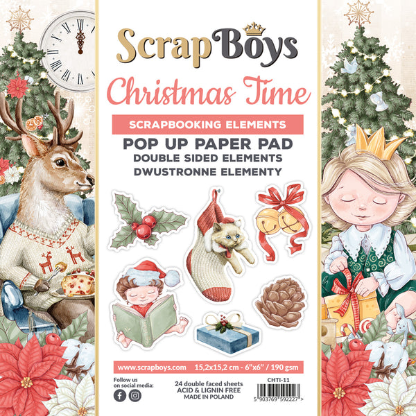 CHTI-11 : Christmas Time - 6"x6" double sided pop-up paper pad