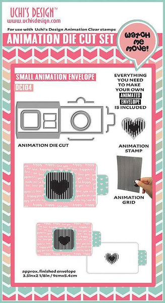 Uchi's Design Animation Die Cuts/ Clear Stamp Combo - DC104 Square Frame Pull Tab Card