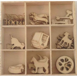 Craft - 10232 Wooden Embellishments - Dogs