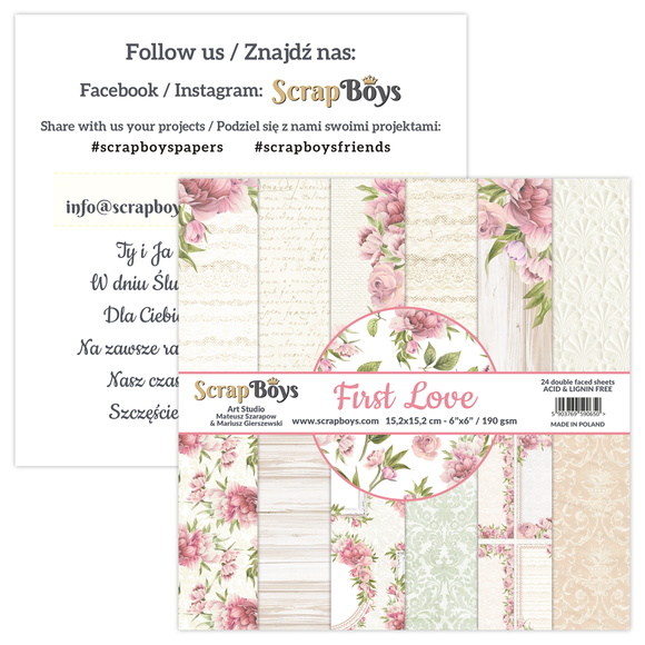Scrapboys 6x6 Paper Pack- FILO-09 (First Love)